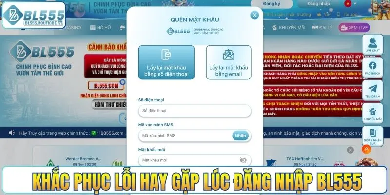 Khắc phục lỗi hay gặp lúc đăng nhập BL555