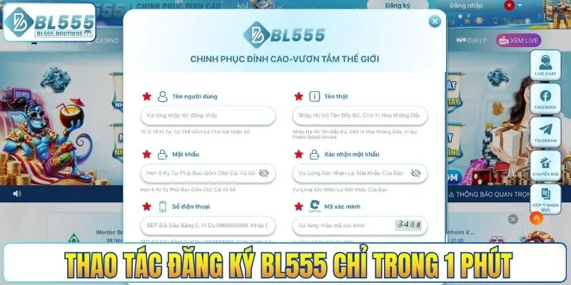 Thao tác đăng ký BL555 chỉ trong 1 phút